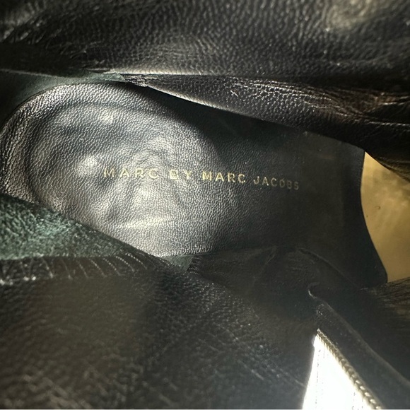 Marc by Marc Jacobs Black Leather Ankle Boots with Gold Hardware Buttons #365 - Picture 9 of 14
